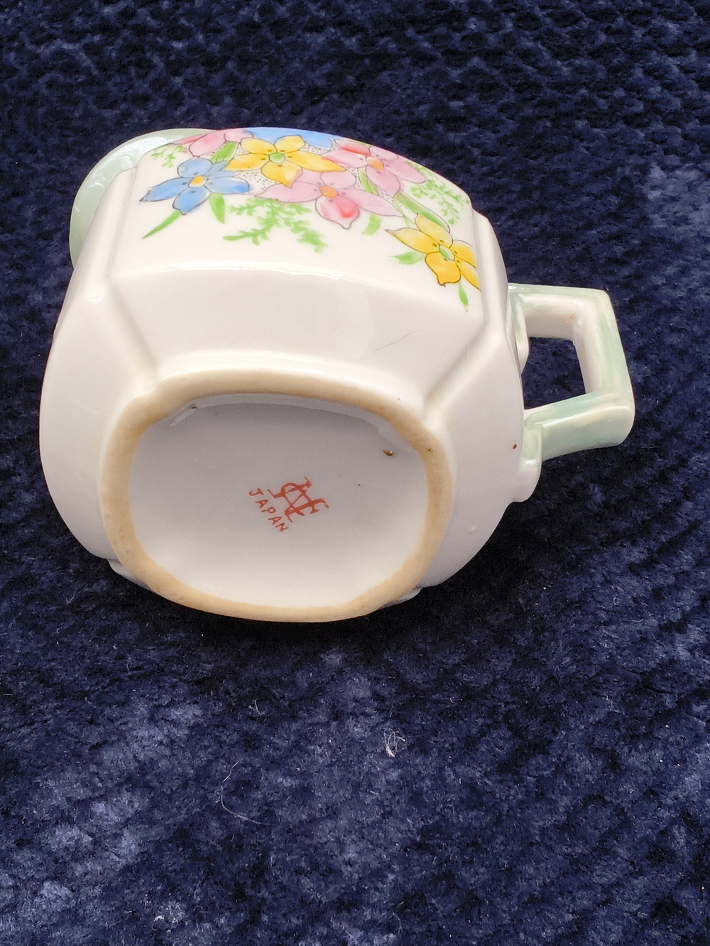 Antique Nippon Hand-Painted Floral Sugar & Creamer Set - Octagonal Lustreware - Picture 16 of 16